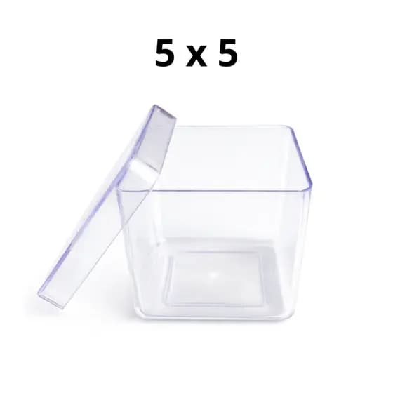 50 uni. Caixinhas 5x5 Transparente – Caixa Acrílica Lembrancinhas, Brindes Festa Infantil