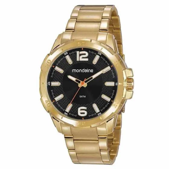 Relógio Masculino Dourado de Luxo Analógico Mondaine 53791GPMVDE3