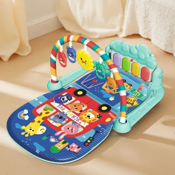 Pedal de música interativa para bebês, tapete para engatinhar, tapete infantil com som divertido completo