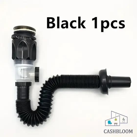 Kit de dreno de pia de banheiro em aço inoxidável para 1PC, tubo de sifão flexível e expansível
