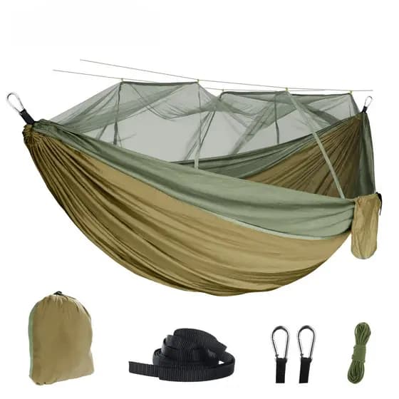 Rede Descanso Casal Reforçada Rede de Capacidade Máxima de 300kg-Nylon 210T-Ideal para Lazer, Camping e Aventura