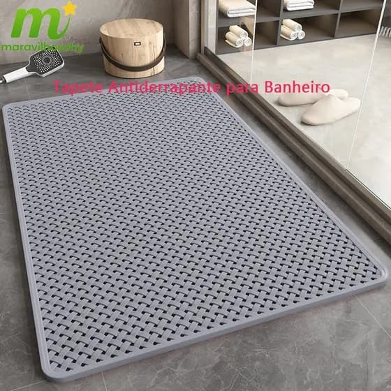 Tapete de banheiro, tapete de massagem para pés de banheiro, ventosa, antiderrapante e drenagem rápida-36x70cm