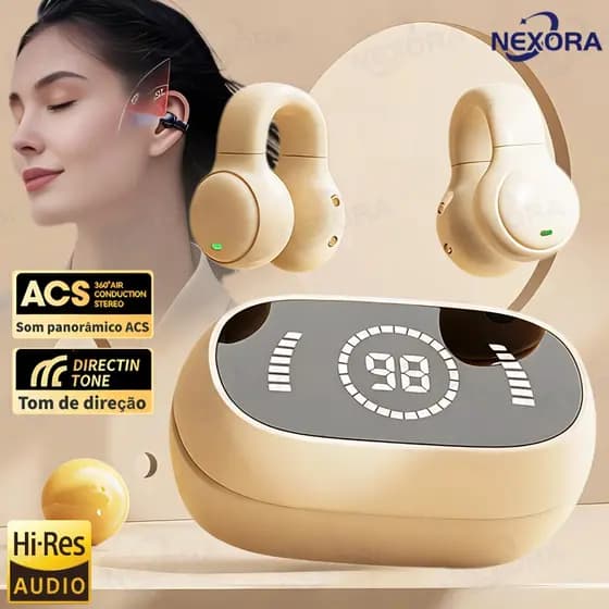 SPRISE M47 Fones De Ouvido Clipe De Orelha Bluetooth LED Display Inteligente On-Ear Mini Fone Cancelamento De Ruído De A