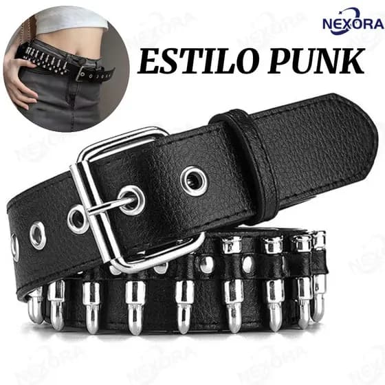 Nova Cinto de corrente com rebites estilo punk europeu e americano, estilo rock Cinto da moda