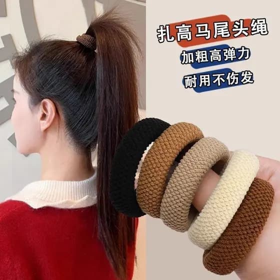 Alta elástica sem costura bandana anel de cabelo textura toalha anel grande faixa de borracha gravata cabeça ousada anel