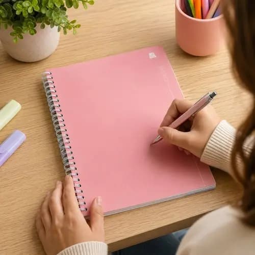 Caderno Universitario Espiral 10 Materias 160 Folhas Rosa Escolar Organizador Anotacoes