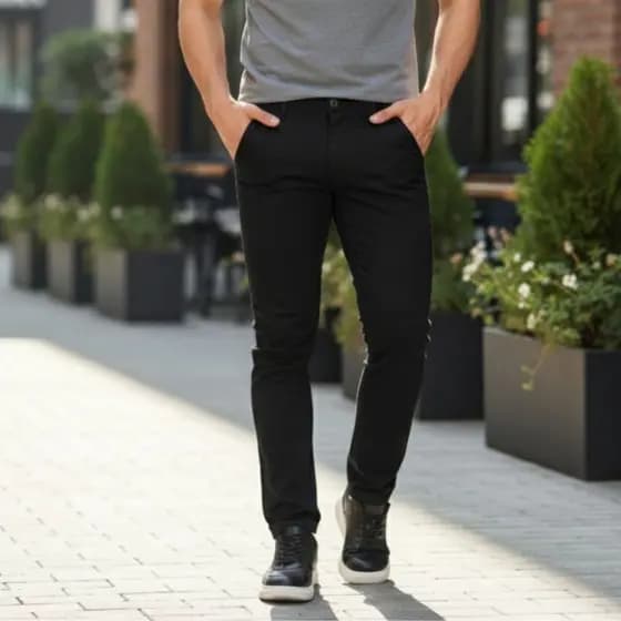 Calça Masculina Sarja Alfaiataria Bolso faca e Bolso Embutido Tecido Resistente com Elastano Premium
