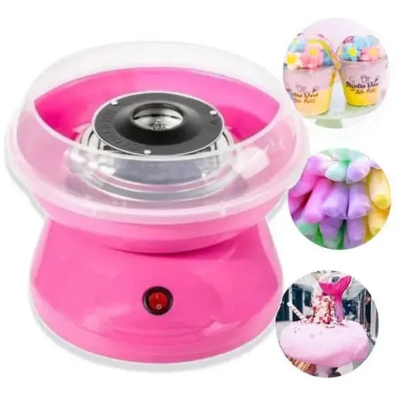 Maquina Algodao Doce Portatil Festa Mini Qualidade Rosa 110V