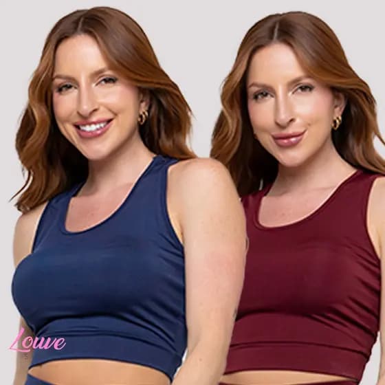 Kit 2 Top Cropped Fitness Nadador Academia Fitness Feminino