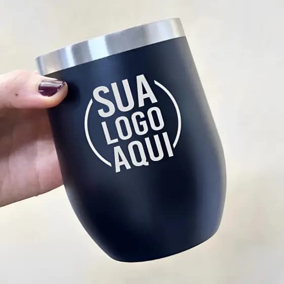 Copos Térmicos 360ml Com Tampa Personalizada a Laser