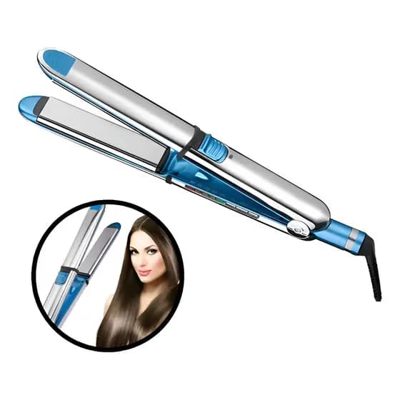 Chapinha De Cabelo Nano Profissional Chapa Bivolt Azul-LD