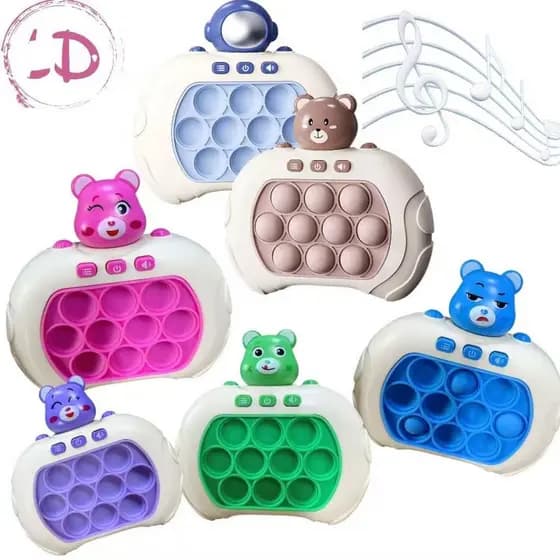 KIT 10/20/30 Urso e Astronauta Jogo Rápido de Empurrar e Puxar POP IT Brinquedo Giratório Anti-stress e Ansiedade-LD