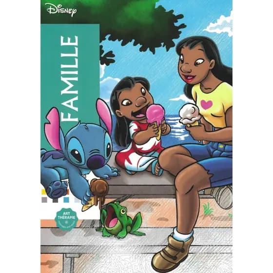 Livro de colorir mistérios Disney - Família stitch família 90 ou 75 Gramas Folhas Soltas ou Encadernado