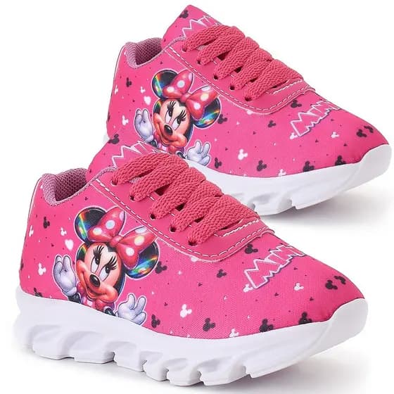Kit 2 Tênis Infantil Minnie Menina Casual Super Confortável