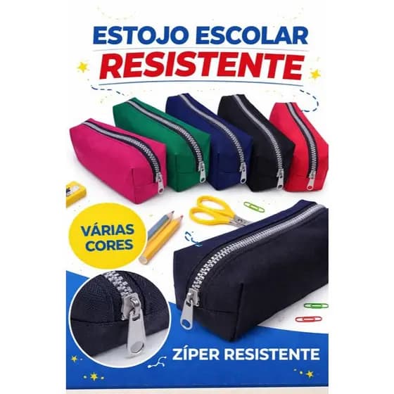 Estojo escolar resistente estojo universitário estojo casual grande escola