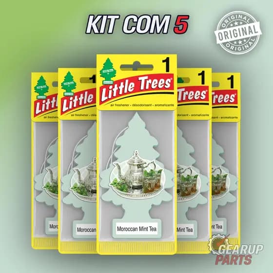 Kit 5 Cheirinho de carro Little Trees Original Aromatizante Marrocan Mint tea Fragrancia premium