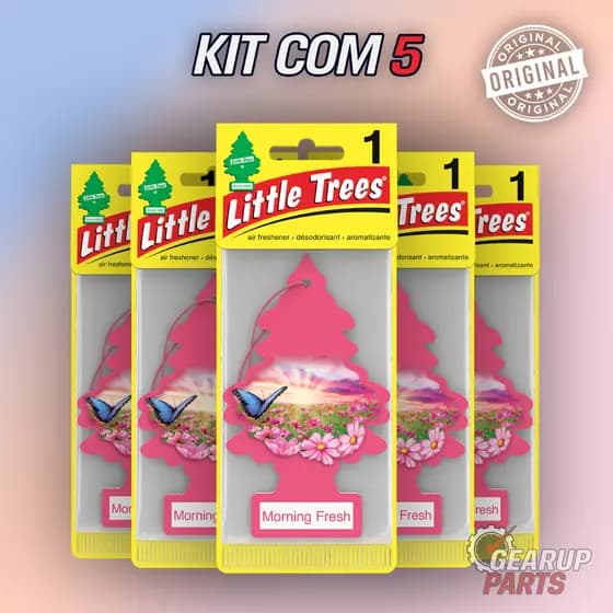 Kit 5 Cheirinho de carro Little Trees Original Aromatizante Morning Fresh Fragrancia premium Fresco