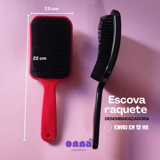 Kit Escova Raquete Flex Desembaraçadora Curva Para desembaraçar rápido todos os tipos de cabelos
