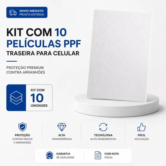 KIT 10 Película Protetora De Ppf Celular Proteção Traseira Lateral