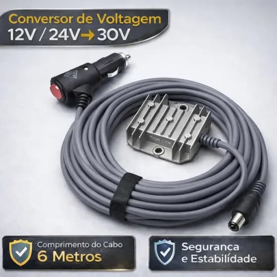 Conversor Dc Starlink Mini Ent 12/24v P/ 30v 3 Em 1 Veicular 6 metros