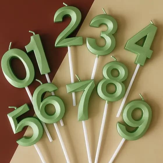 Vela de Aniversario Numérica Verde – MiniDesign | SilverPlastic
