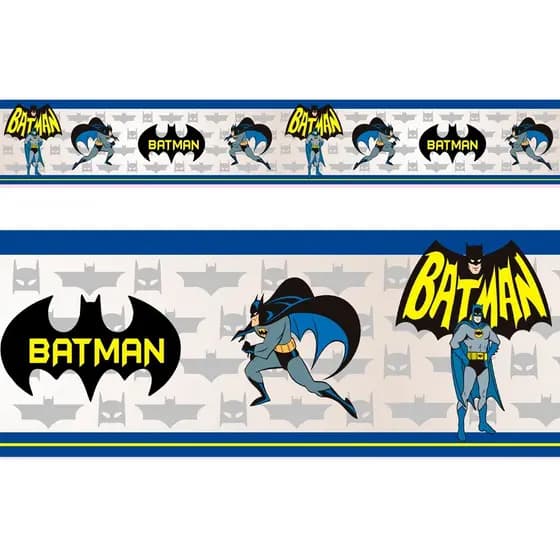 Kit 4 Faixas Decorativas Adesivas Infantil Menino Batman Super Heroi Quarto