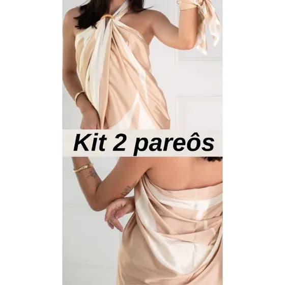 Kit 2 Pareôs Cangas 1,45x1,45 Sem Acabamento Saída de Praia Lenço Grande Estampado Tecido Versátil