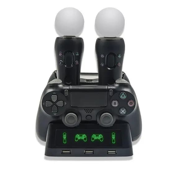 Doca de Carregamento para Controle PS4 PS4 PS VR/MOVE4 Carregador de Controle de Jogo 2-em-1 Base de Carregamento Multif