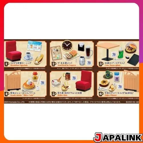Re-Ment Coffee Shop Komeda's Coffee Shop Produto em caixa, 6 tipos, 6 peças 【Direct from Japan】