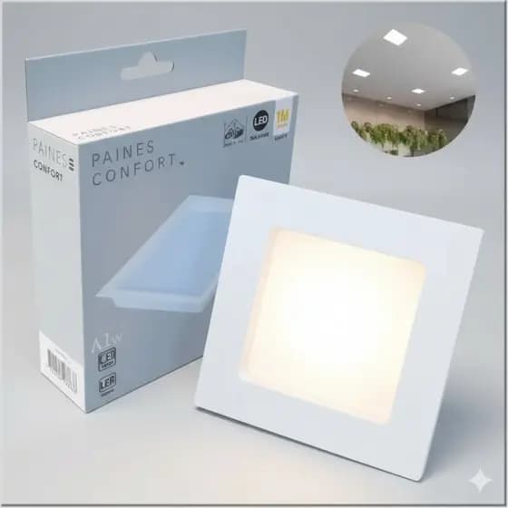 Kit 2 Led Painel Comfort Embutir Qua Bivolt 12x12 2700k 6w