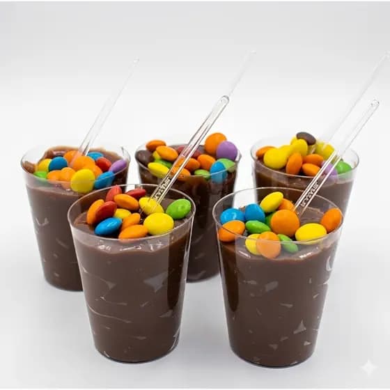 Kit 50, 30 Mini Copos Acrílicos 25ml com Colherzinha Perfeitos para Brigadeiro Sobremesas Festas