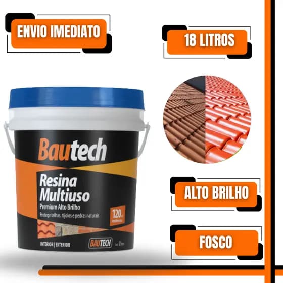Resina Acrílica Bautech Multiuso 12L Piso Parede Concreto Impermeabilizante Brilho ou Fosco