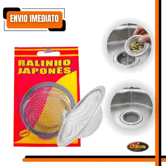 Ralinho Japonês Inox 3.1/2 Overtime Anti Entupimento Ralo Pia Cozinha Banheiro