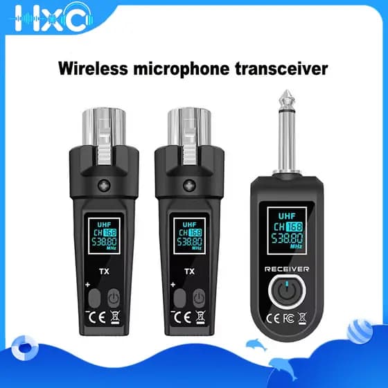 Sistema De Microfone Dinâmico Sem Fio De 2.4 Ghz Transmissor XLR Receptor De 6.5 Mm Para Mixer De Áudio PA Guitarra