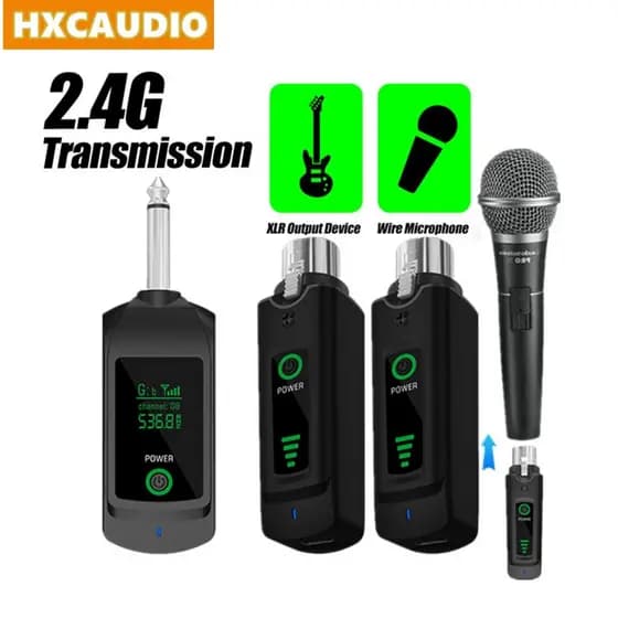K02 Sistema De Microfones Sem Fio XLR Receptor Transmissor De Áudio Misturador De Microfone Dinâmico