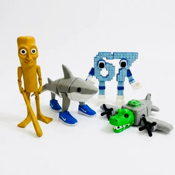 Tralalero Tralala Tubarão - Tung Tung Sahur - Bombardino Crocodilo - Six Seven Meme Boneco articulado
