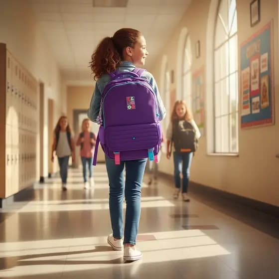 Elemoo Mochila Escolar Menina Juvenil Passeio com 2 Divisórias