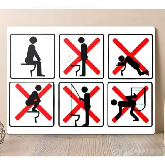 Quadros decorativos 1 peça - Tema Banheiro- Forma correta de usar- Humor - Arte disponível em divers