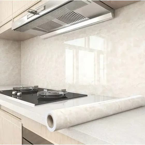 Papel Adesivos para cozinha Brilhante Lavável Resistente a Agua/Óleo material lavável 3M/5M/9M *60CM
