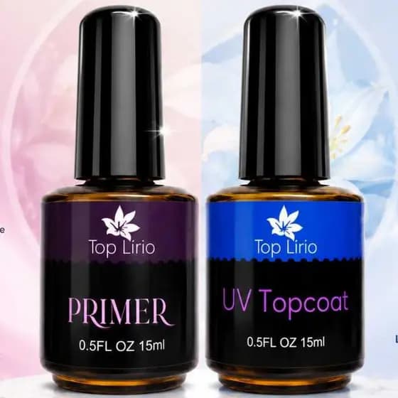 Primer e top coat 15 ml Preparadores Alongamento Unha gel fibra Manicure