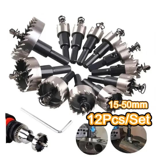 Kit 12 Brocas Serra Copo Aço Ferro Alumínio Etc 15 - 50mm Pronta Entrega