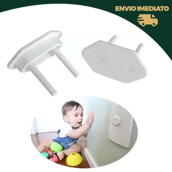 Protetor de Tomada Bebê Kit Segurança Infantil Anti Choque Tampa Universal 2 e 3 Pinos Proteção Criança