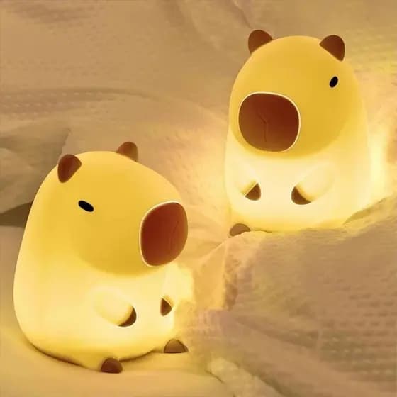 Luminária Noturna de Capivara Fofa em Silicone, Criativa, para Decoração de Quarto, Presente de Aniversário, Liquidação