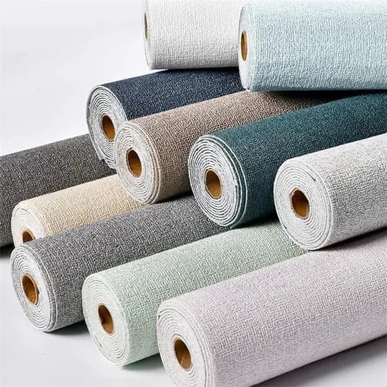 Papel de Parede Adesivo 3D de Linho em Espuma PVC, Cor Sólida, Espessado, Impermeável, para Renovação de Paredes, Adesiv