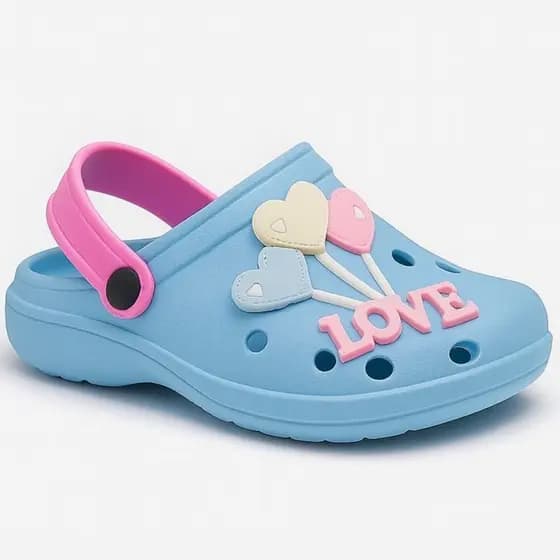 Babuche Infantil Feminino Papete de Menina Volta as Aulas Confortável Balão Love Escolar Casual