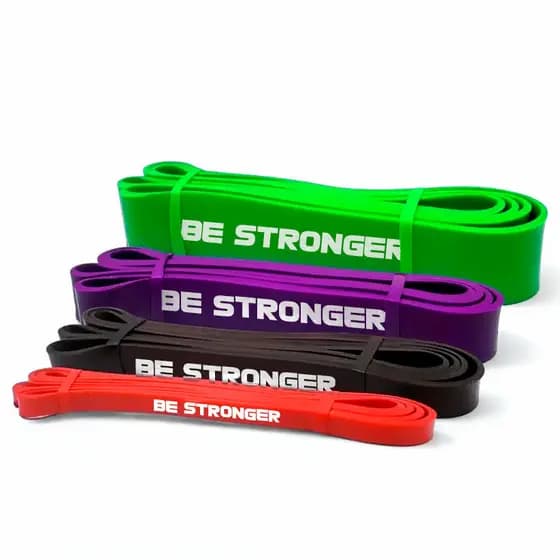 Kit Super Band 4 Intensidade Leve Médio Forte e Extra Forte Elástico Exercício Be Stronger
