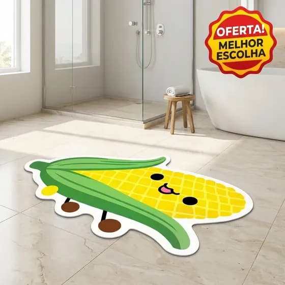 Tapete De Banheiro Antiderrapante Milho Fofo Diatomita Absorvente Secagem Rápida Banho Casa