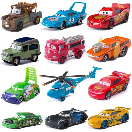 Série de Brinquedos "Carros 3" da Pixar, Carro de Brinquedo Infantil em Liga Metálica Fundida 1:55, Relâmpago McQueen