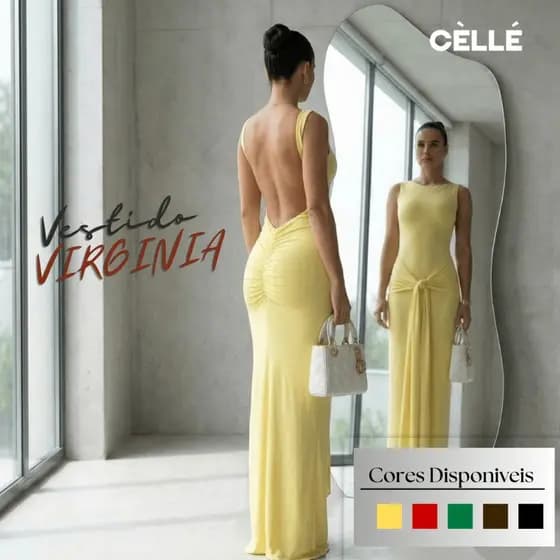 Vestido Feminino Longo Ou Curto Virginia Minimalista Sensual Drapeado BumBum Costas Nua Festas Alta Qualidade