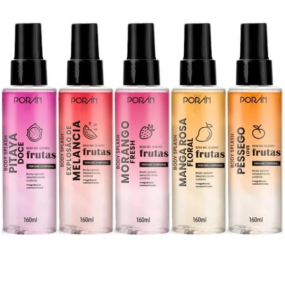 Kit Body Splash Poran Frutas Hidratante Corporal Esfoliante Original
